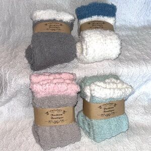 Bundle of 5 pairs NEW Cozy Multicolor Fuzzy Socks Set